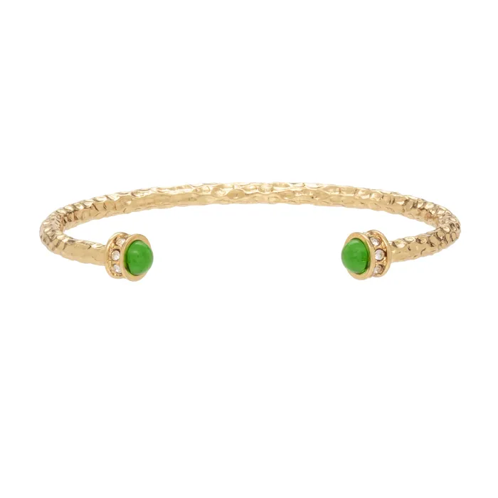 Earrings Halcyon Days Halcyon Days Hammered Emerald Gold Torque Bangle