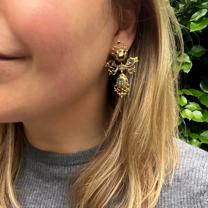 Earrings Iberian Emerald Girandole Earrings 21stfinds Earrings Iberian Emerald Girandole Earrings 21stfinds