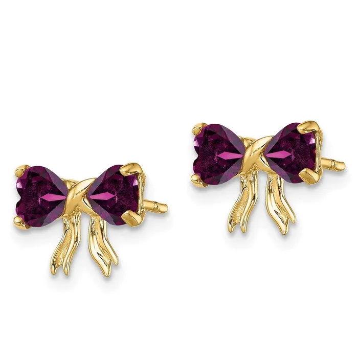 Earrings Jewelry 14k Gold Polished Rhodolite Bow Post Earrings Earrings Jewelry 14k Gold Polished Rhodolite Bow Post Earrings