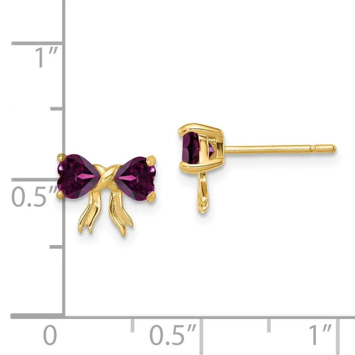 Earrings Jewelry 14k Gold Polished Rhodolite Bow Post Earrings Earrings Jewelry 14k Gold Polished Rhodolite Bow Post Earrings