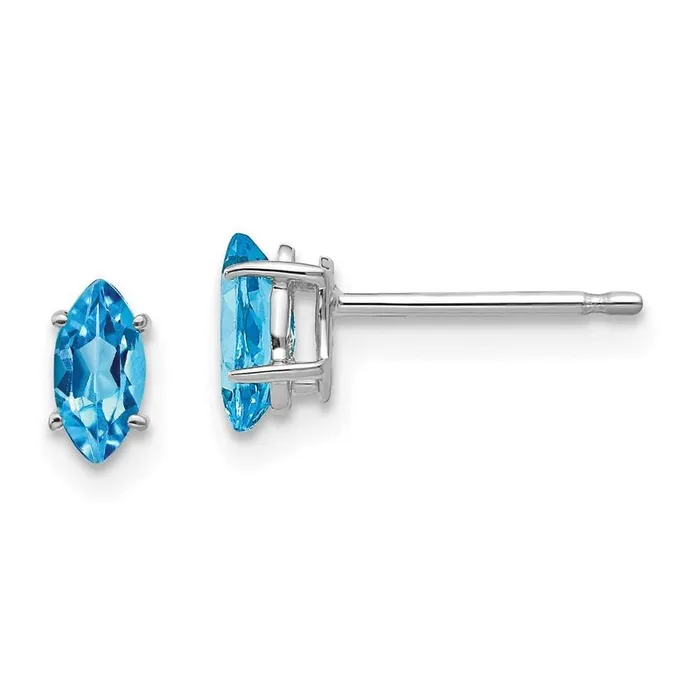 Earrings Jewelry 14k White Gold 6x3mm Marquise Earring Mounting No Stones Included No Backs Earrings Jewelry 14k White Gold 6x3mm Marquise Earring Mounting No Stones Included No Backs