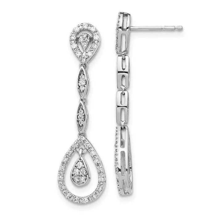 Earrings Jewelry 14k White Gold Diamond Dangle Earrings