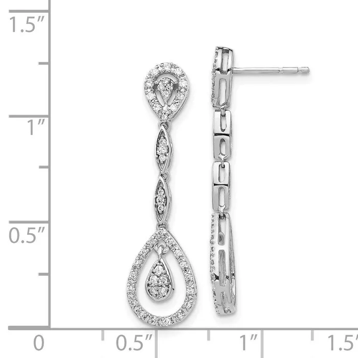 Earrings Jewelry 14k White Gold Diamond Dangle Earrings
