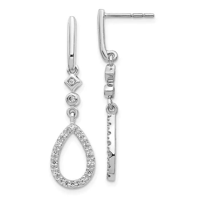 Earrings Jewelry 14k White Gold Diamond Teardrop Earrings