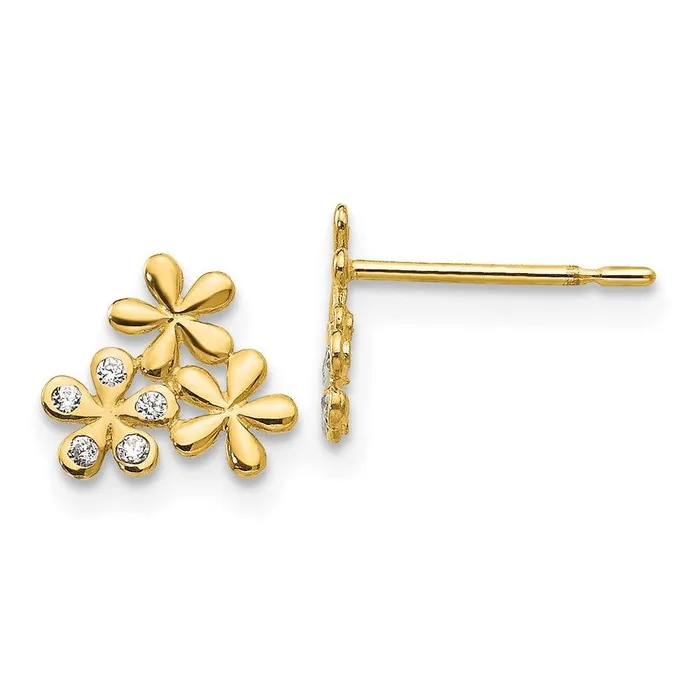 Earrings Jewelry Madi K Kids 14k CZ Flower Post Earrings