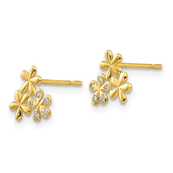Earrings Jewelry Madi K Kids 14k CZ Flower Post Earrings Earrings Jewelry Madi K Kids 14k CZ Flower Post Earrings