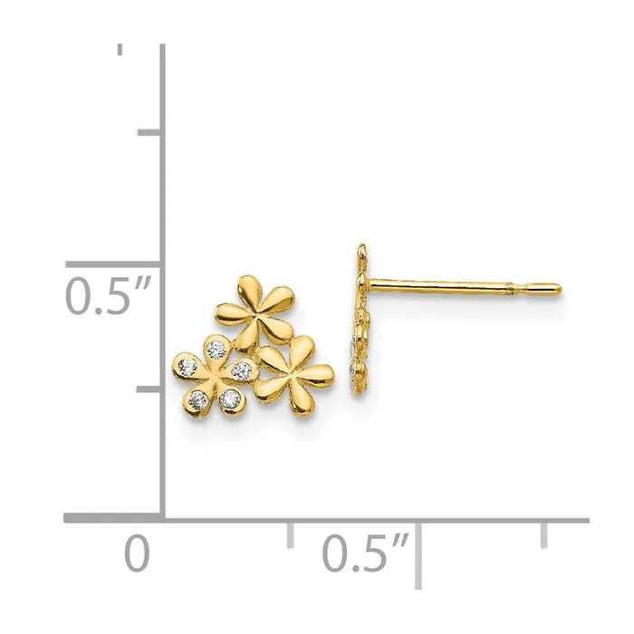 Earrings Jewelry Madi K Kids 14k CZ Flower Post Earrings Earrings Jewelry Madi K Kids 14k CZ Flower Post Earrings