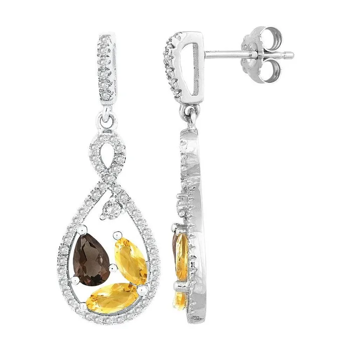 Earrings Sterling Silver Multi Marquise Citrine Earrings Classic