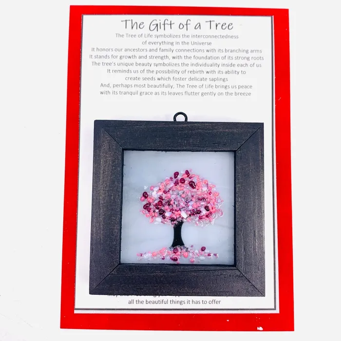 Fused Glass Tree of Life Shadow Box 99 Glimmer Glass Gifts Necklaces