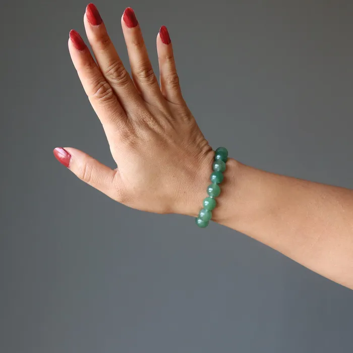Green Aventurine Bracelet Abundance Attraction Gem Satin Crystals Bracelets