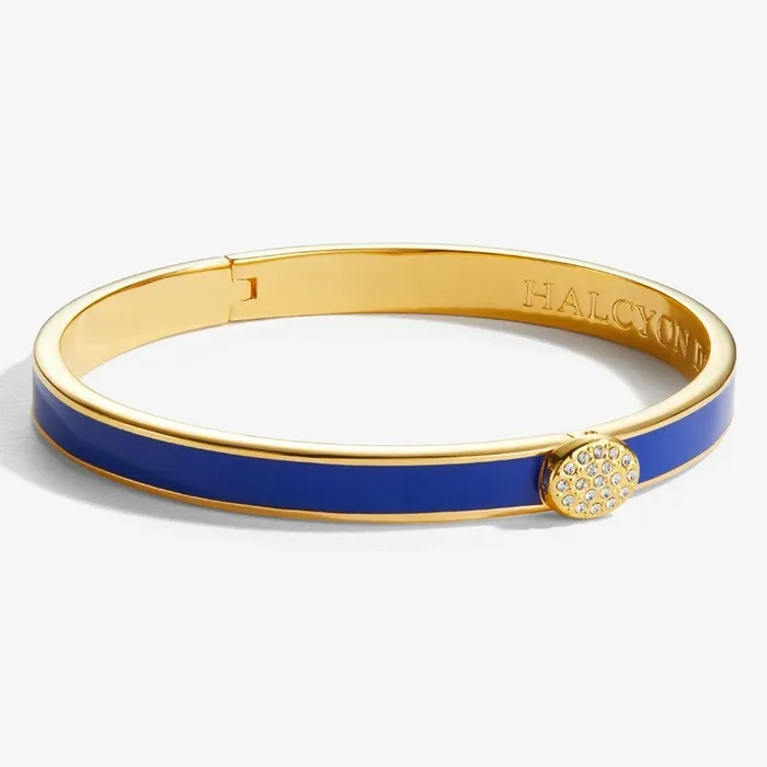 Halcyon Days Skinny Pave Button Deep Cobalt Gold Bangle Halcyon Days PreStyled Sets Halcyon Days Skinny Pave Button Deep Cobalt Gold Bangle Halcyon Days PreStyled Sets
