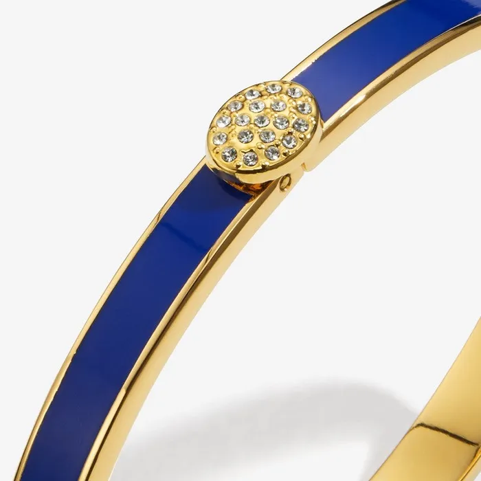 Halcyon Days Skinny Pave Button Deep Cobalt Gold Bangle Halcyon Days PreStyled Sets