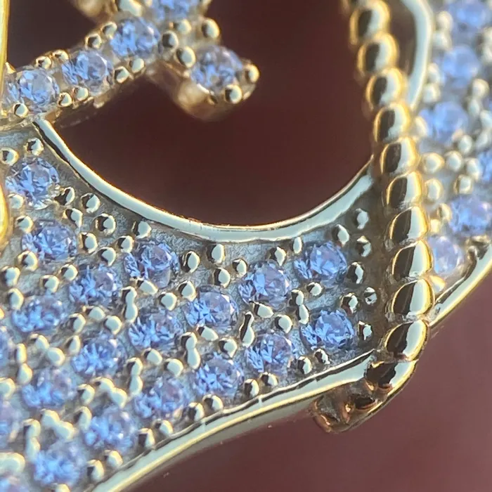 Harlem Bling Necklaces 14K Gold Plated over 925 Silver Jesus Anchor Cross CZ Pendant Harlem Bling Necklaces 14K Gold Plated over 925 Silver Jesus Anchor Cross CZ Pendant