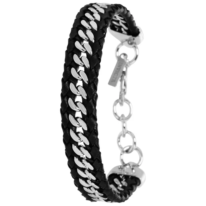 Invicta Bracelets Invicta Mens Bracelet Elements Black Leather and Silver Stainless Steel 39633 Invicta Bracelets Invicta Mens Bracelet Elements Black Leather and Silver Stainless Steel 39633