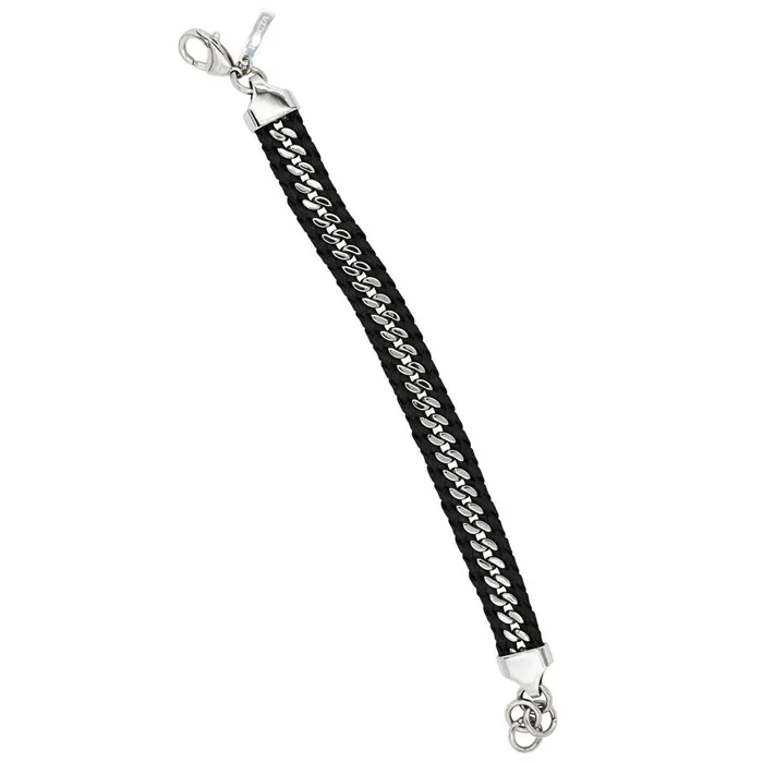 Invicta Bracelets Invicta Mens Bracelet Elements Black Leather and Silver Stainless Steel 39633 Invicta Bracelets Invicta Mens Bracelet Elements Black Leather and Silver Stainless Steel 39633