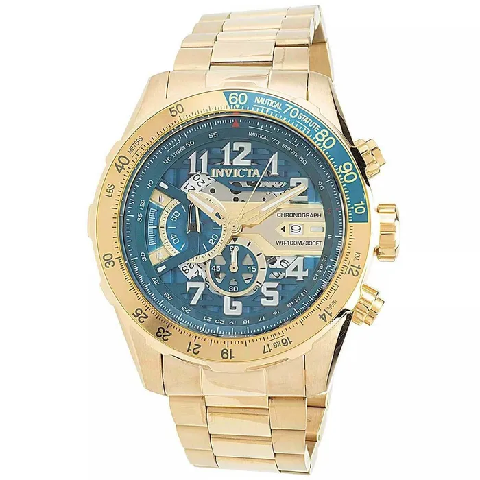 Invicta Bracelets Invicta Mens Chronograph Watch Aviator Quartz Yellow Gold Steel Bracelet 36675 Invicta Bracelets Invicta Mens Chronograph Watch Aviator Quartz Yellow Gold Steel Bracelet 36675