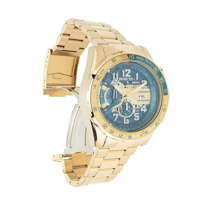 Invicta Bracelets Invicta Mens Chronograph Watch Aviator Quartz Yellow Gold Steel Bracelet 36675 Invicta Bracelets Invicta Mens Chronograph Watch Aviator Quartz Yellow Gold Steel Bracelet 36675