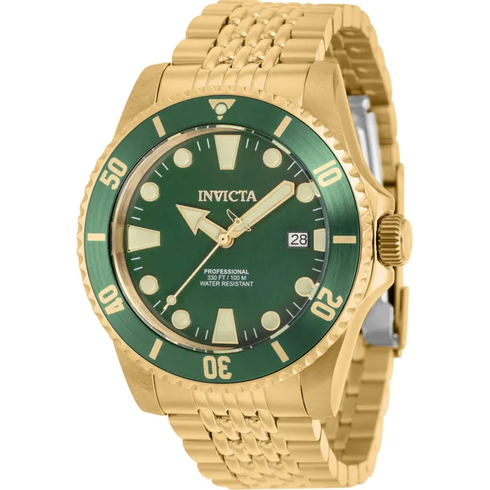 Invicta Bracelets Invicta Mens Watch Pro Diver Automatic Green Dial Yellow Gold Bracelet 39756 Invicta Bracelets Invicta Mens Watch Pro Diver Automatic Green Dial Yellow Gold Bracelet 39756