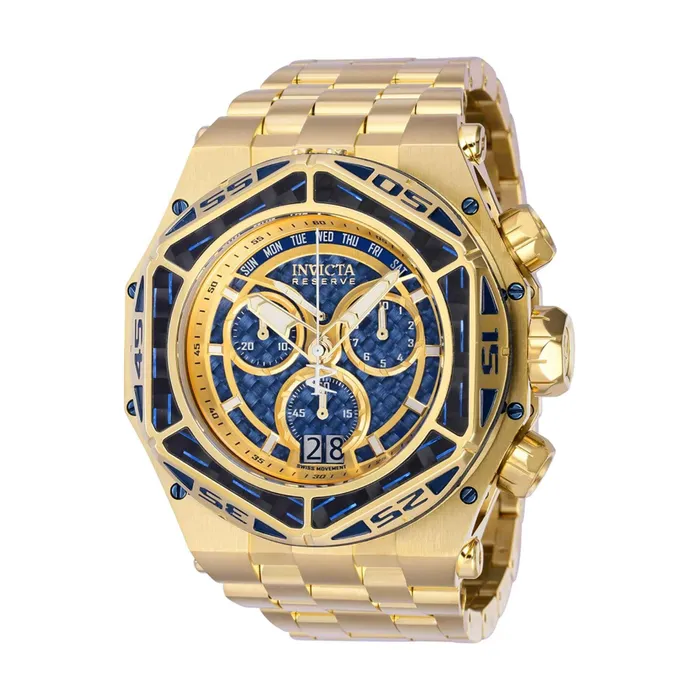 Invicta Bracelets Invicta Mens Watch Reserve Carbon Hawk Blue and Gold Tone Dial Bracelet 38921 Invicta Bracelets Invicta Mens Watch Reserve Carbon Hawk Blue and Gold Tone Dial Bracelet 38921