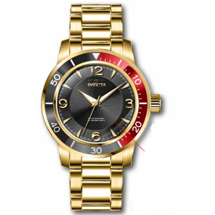 Invicta Bracelets Invicta Mens Watch Specialty Black and Red Bezel Yellow Gold Bracelet 38522 Invicta Bracelets Invicta Mens Watch Specialty Black and Red Bezel Yellow Gold Bracelet 38522