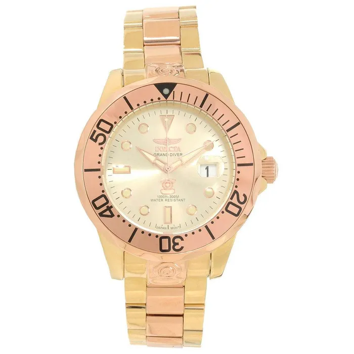 Invicta Invicta 16039 Mens Grand Diver Gold Tone Dial Two Tone Bracelet Automatic Dive Watch Bracelets Invicta Invicta 16039 Mens Grand Diver Gold Tone Dial Two Tone Bracelet Automatic Dive Watch Bracelets
