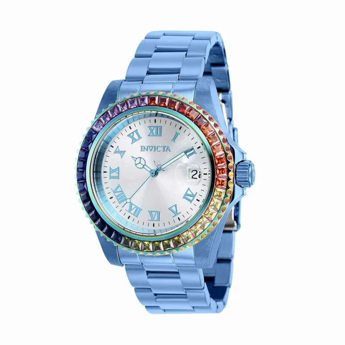 Invicta Invicta Womens CZ Watch Angel Swiss Quartz Silver Dial Ice Blue Bracelet 40233 Bracelets Invicta Invicta Womens CZ Watch Angel Swiss Quartz Silver Dial Ice Blue Bracelet 40233 Bracelets