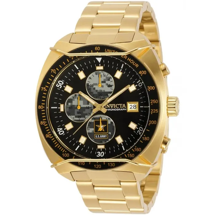 Invicta Mens Chronograph Watch US Army Quartz Yellow Gold Bracelet 31841 Invicta Bracelets Invicta Mens Chronograph Watch US Army Quartz Yellow Gold Bracelet 31841 Invicta Bracelets