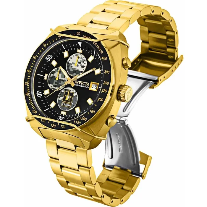 Invicta Mens Chronograph Watch US Army Quartz Yellow Gold Bracelet 31841 Invicta Bracelets Invicta Mens Chronograph Watch US Army Quartz Yellow Gold Bracelet 31841 Invicta Bracelets