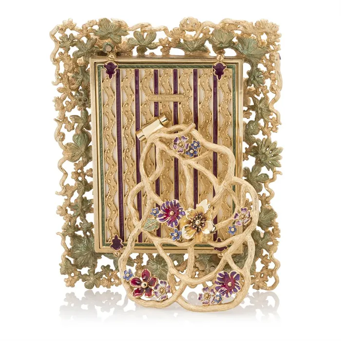 Jay Strongwater Ophelia Floral Cluster 5 x 7 Frame Bouquet Jay Strongwater Charm Necklaces