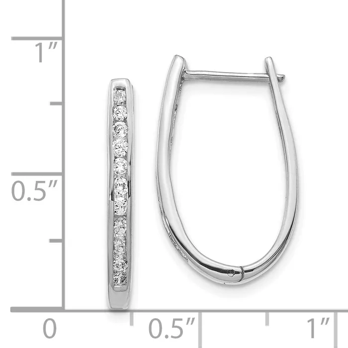 Jewelry 14k White Gold Diamond Oval Hoop Earrings Earrings Jewelry 14k White Gold Diamond Oval Hoop Earrings Earrings