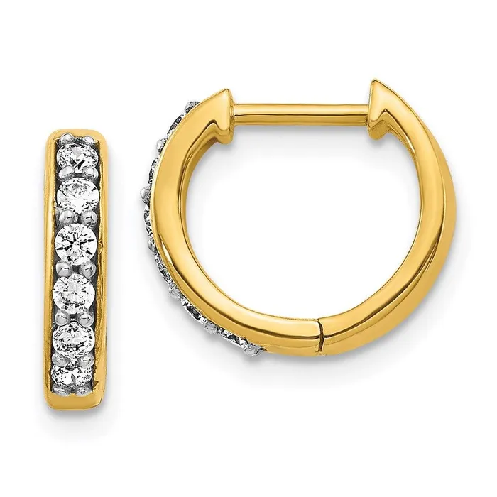 Jewelry 14k Yellow Gold Diamond Hoop Earrings Earrings