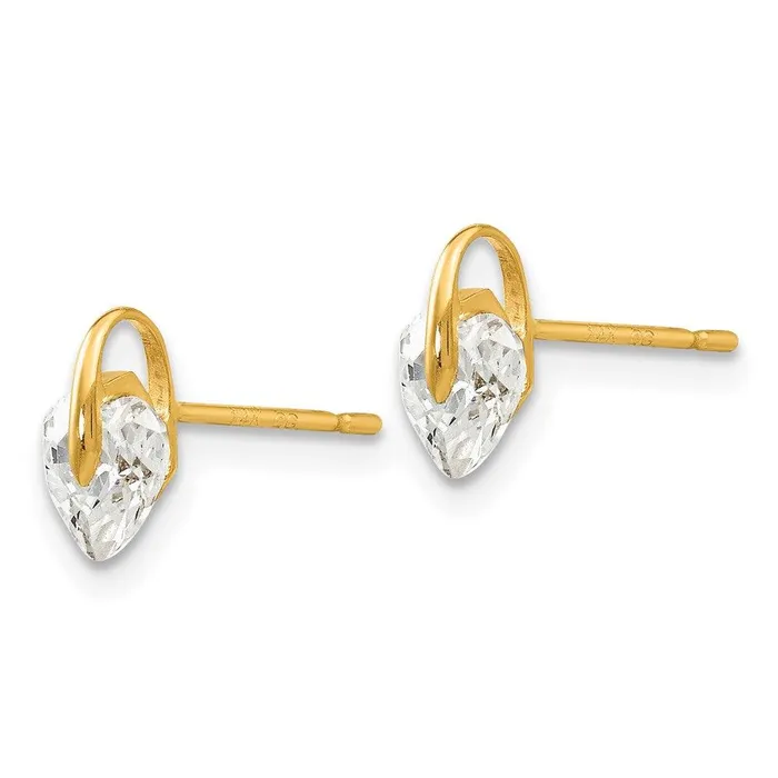Jewelry Madi K Kids 14k CZ Heart Post Earrings Earrings Jewelry Madi K Kids 14k CZ Heart Post Earrings Earrings