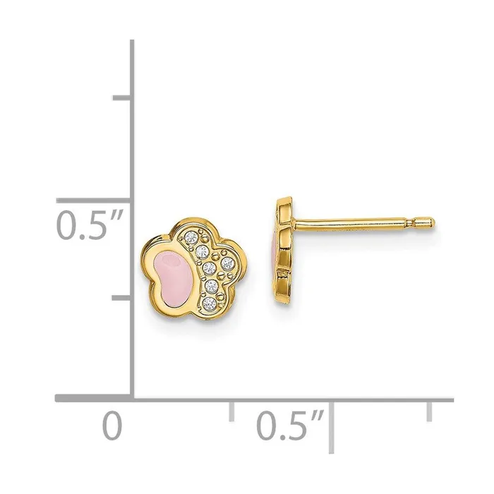 Jewelry Madi K Kids 14k CZ Pink Enamel Paw Post Earrings Earrings Jewelry Madi K Kids 14k CZ Pink Enamel Paw Post Earrings Earrings