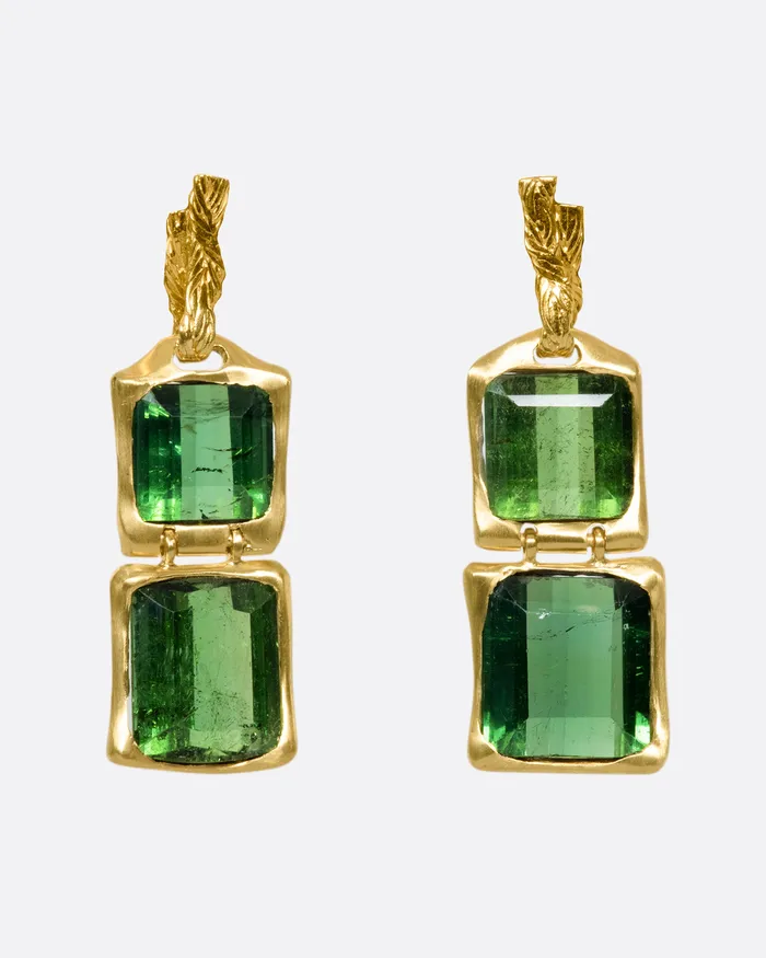 KIKA ALVARENGA Earrings Duo Quadrado Trama Earrings