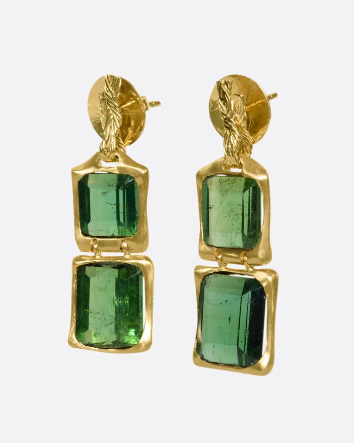 KIKA ALVARENGA Earrings Duo Quadrado Trama Earrings