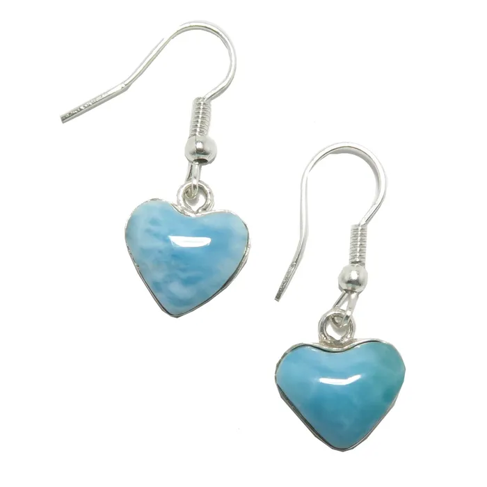 Larimar Earrings Hear Love Calling Blue Gem Heart Sterling Silver Satin Crystals Earrings Larimar Earrings Hear Love Calling Blue Gem Heart Sterling Silver Satin Crystals Earrings