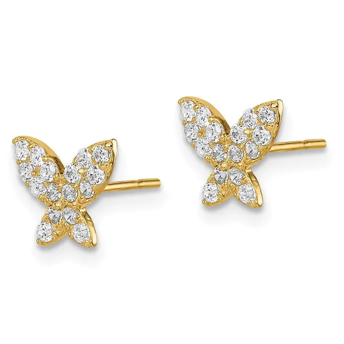 Madi K Kids 14k Butterfly CZ Post Earrings Jewelry Earrings