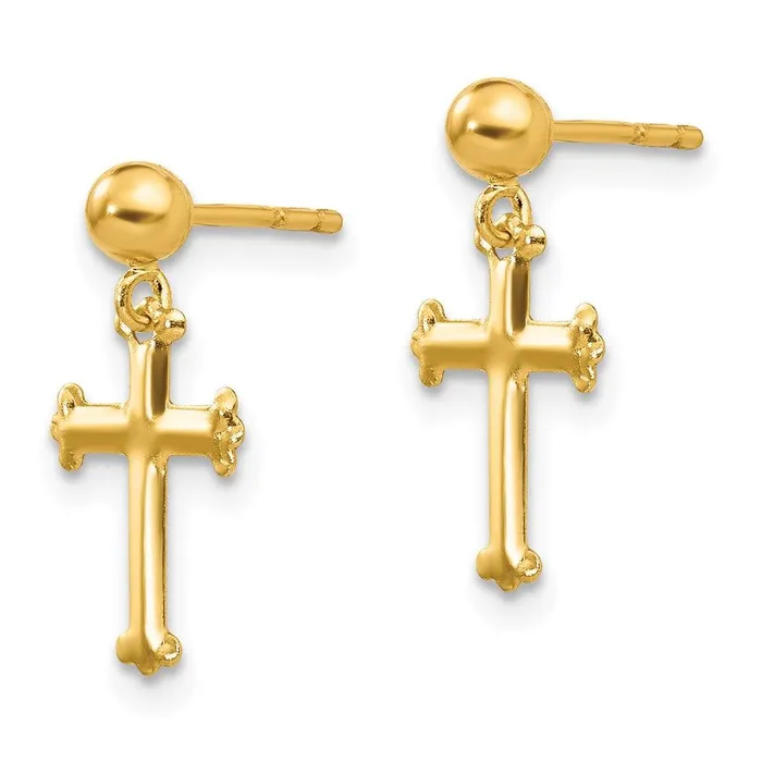 Madi K Kids 14k Cross Dangle Post Earrings Jewelry Earrings Madi K Kids 14k Cross Dangle Post Earrings Jewelry Earrings
