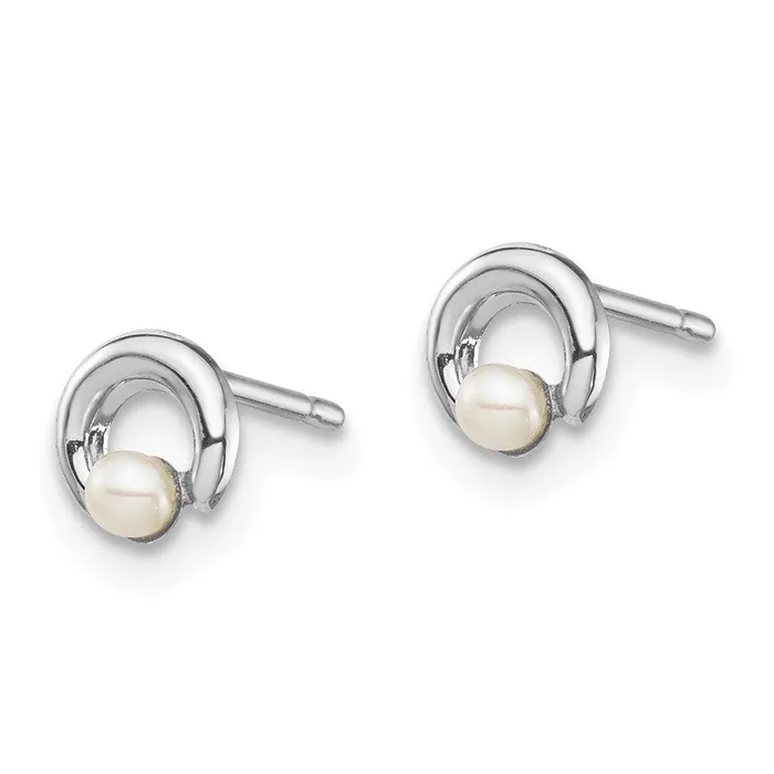 Madi K Kids 14k White Gold Button Freshwater Cultured Pearl Circle Post Earrings Jewelry Earrings Madi K Kids 14k White Gold Button Freshwater Cultured Pearl Circle Post Earrings Jewelry Earrings