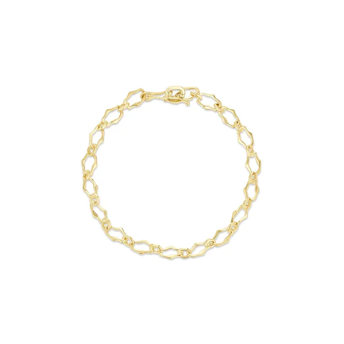 Marrow Fine Bracelets 8mm Sculpted Link Gold Bracelet
