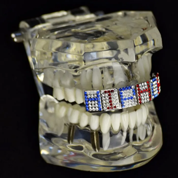 Necklaces Bling Cartel Admin Mixed Letters Personalized Iced Flooded Out Teeth Custom Name Grillz