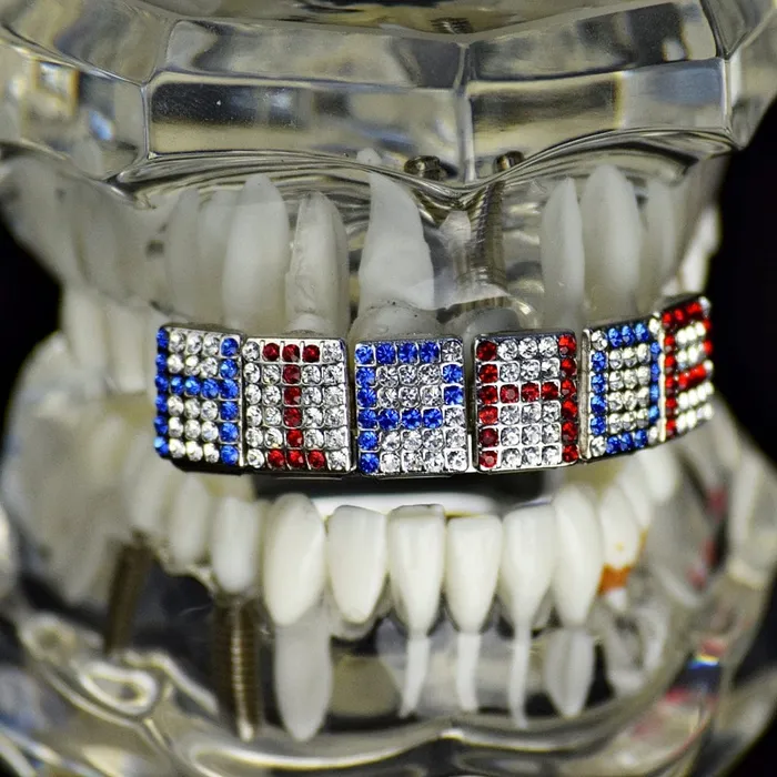 Necklaces Bling Cartel Admin Mixed Letters Personalized Iced Flooded Out Teeth Custom Name Grillz