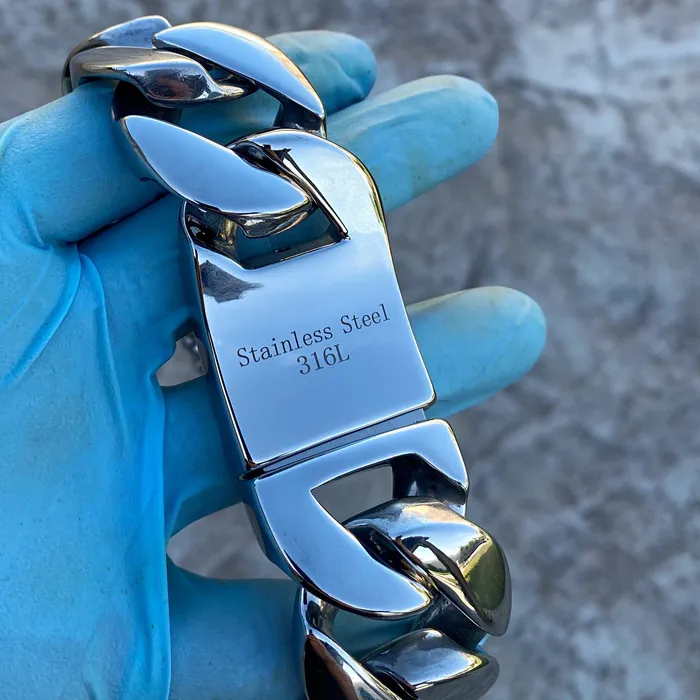 Necklaces Bling Cartel Huge 30MM Thick Cuban Chain Silver 316L Stainless Steel 36 Necklace Necklaces Bling Cartel Huge 30MM Thick Cuban Chain Silver 316L Stainless Steel 36 Necklace