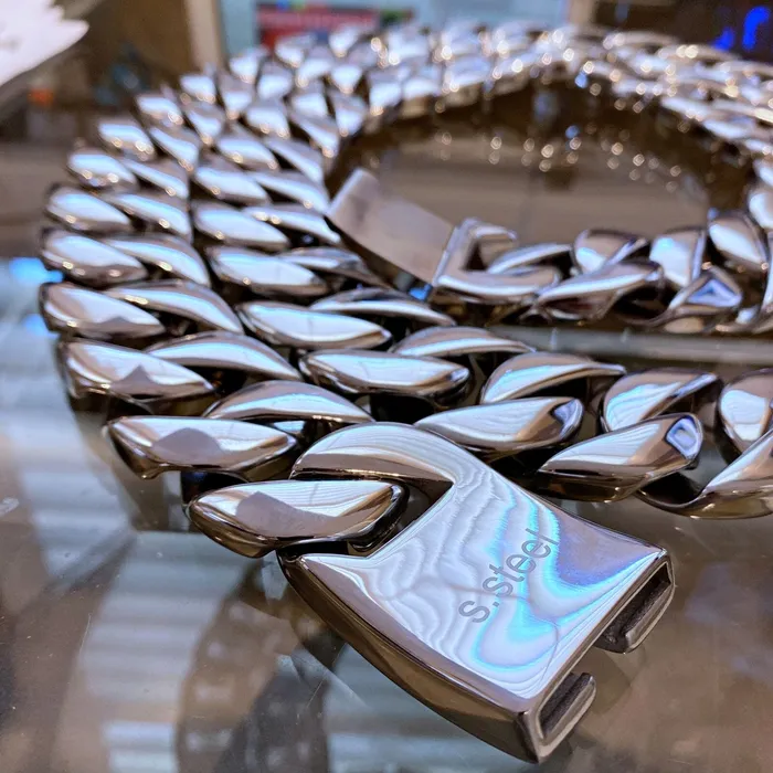 Necklaces Bling Cartel Huge 30MM Thick Cuban Chain Silver 316L Stainless Steel 36 Necklace Necklaces Bling Cartel Huge 30MM Thick Cuban Chain Silver 316L Stainless Steel 36 Necklace