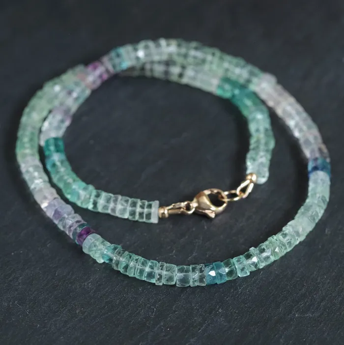 Necklaces Earthly Abundance Fluorite Heishi Necklace