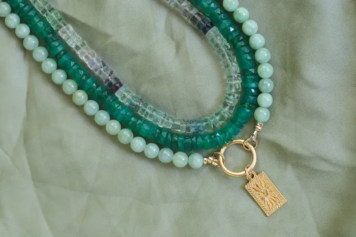 Necklaces Earthly Abundance Fluorite Heishi Necklace