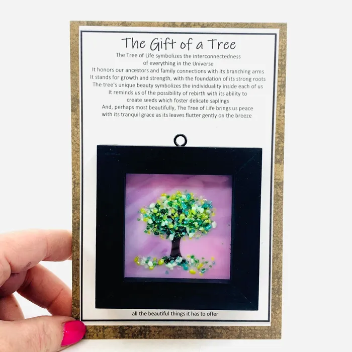 Necklaces Glimmer Glass Gifts Fused Glass Tree of Life Shadow Box 123