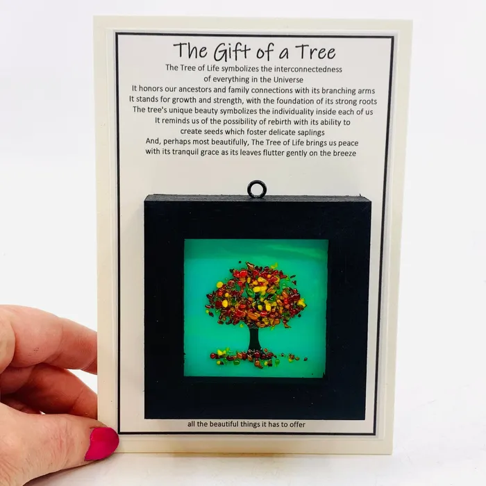 Necklaces Glimmer Glass Gifts Fused Glass Tree of Life Shadow Box 157