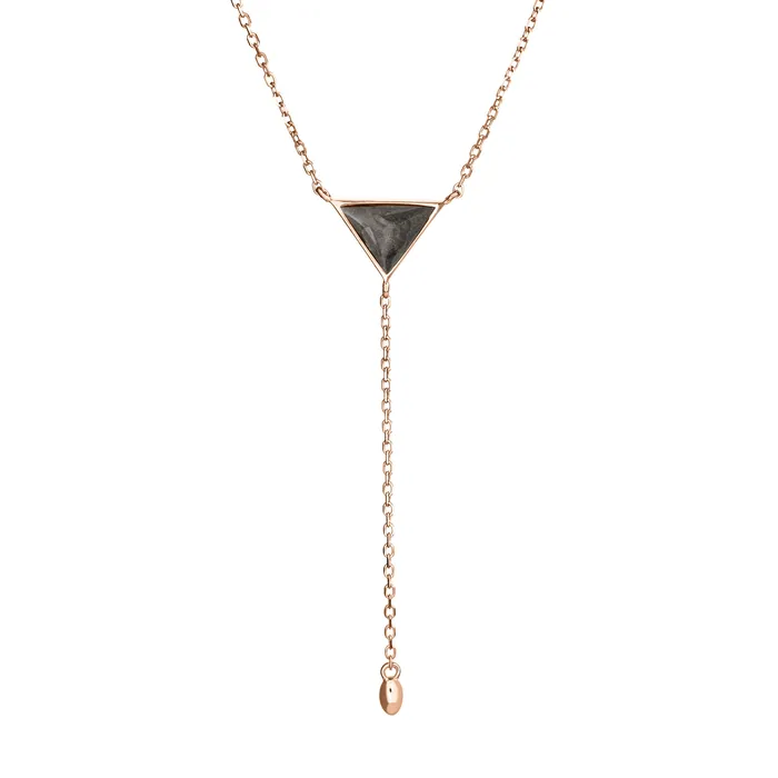 Necklaces Lariat Cremation Necklace in 14K Rose Gold closebymejewelry