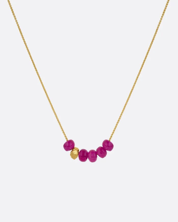 Necklaces PAGE SARGISSON Ruby and Gold Beaded Necklace Necklaces PAGE SARGISSON Ruby and Gold Beaded Necklace